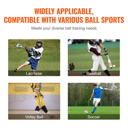 VEVOR Folding Lacrosse Rebounder for Backyard, 3x4 Ft Volleyball Bounce Back Net, Pitchback Throwback Baseball Softball Return Training Screen, Adjustable Angle Shooting Practice Training Wall, Black