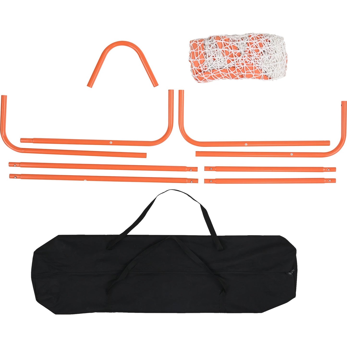 VEVOR Lacrosse Goal, 1.2 mx 1.2 m Small Kids Lacrosse Net, Folding Portable Lacrosse Goal with Carry Bag, Iron Frame Backyard Training Equipment, Quick & Easy Setup, Perfect for Youth Training, Orange