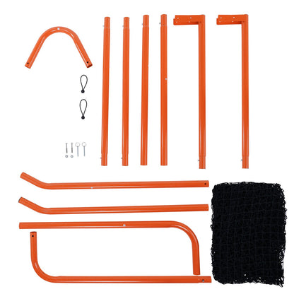 VEVOR Lacrosse Goal, 1.8mx1.8m Lacrosse Net, Folding Portable Backyard Lacrosse Training Equipment, Steel Frame Training Net, Quick & Easy Setup Lacrosse Goal, Perfect for Youth Adult Training, Orange