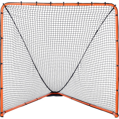 VEVOR Lacrosse Goal, 1.8mx1.8m Lacrosse Net, Folding Portable Backyard Lacrosse Training Equipment, Steel Frame Training Net, Quick & Easy Setup Lacrosse Goal, Perfect for Youth Adult Training, Orange