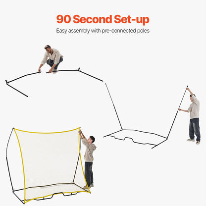 VEVOR 7x7FT Soccer Rebounder Portable Soccer Trainer Net with Portable Bag