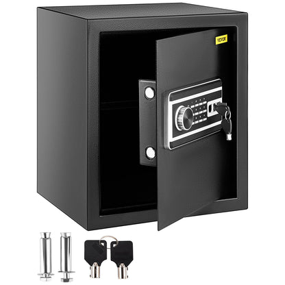 VEVOR Safe Box, 1.7 CU.FT Fingerprint Safe Box for Money with 2 Keys & Digital Keypad, Q235 Steel Safe Box for Storing Cash, Jewelry, Pistols, Documents, Watches in Home & Office & Hotel