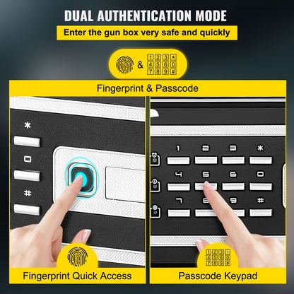 VEVOR Safe Box, 1.7 CU.FT Fingerprint Safe Box for Money with 2 Keys & Digital Keypad, Q235 Steel Safe Box for Storing Cash, Jewelry, Pistols, Documents, Watches in Home & Office & Hotel