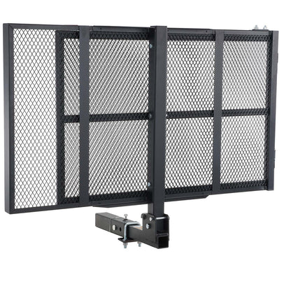 VEVOR Hitch Mount Wheelchair Carrier 45.3" x 25.6", 500LBS Mobility Scooter Carrier with Folding Ramp, Iron Trailer Hitch Rack Basket with Stabilizer, Straps, Fit 2" Hitch Receiver for SUV Van Car