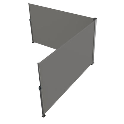 Retractable Side Awning, 160X600cm Aluminum Outdoor Privacy Screen, 280g Polyester Water-proof Retractable Patio Screen, UV 30+ Room Divider Wind Screen for Patio, Backyard, Balcony, Gray