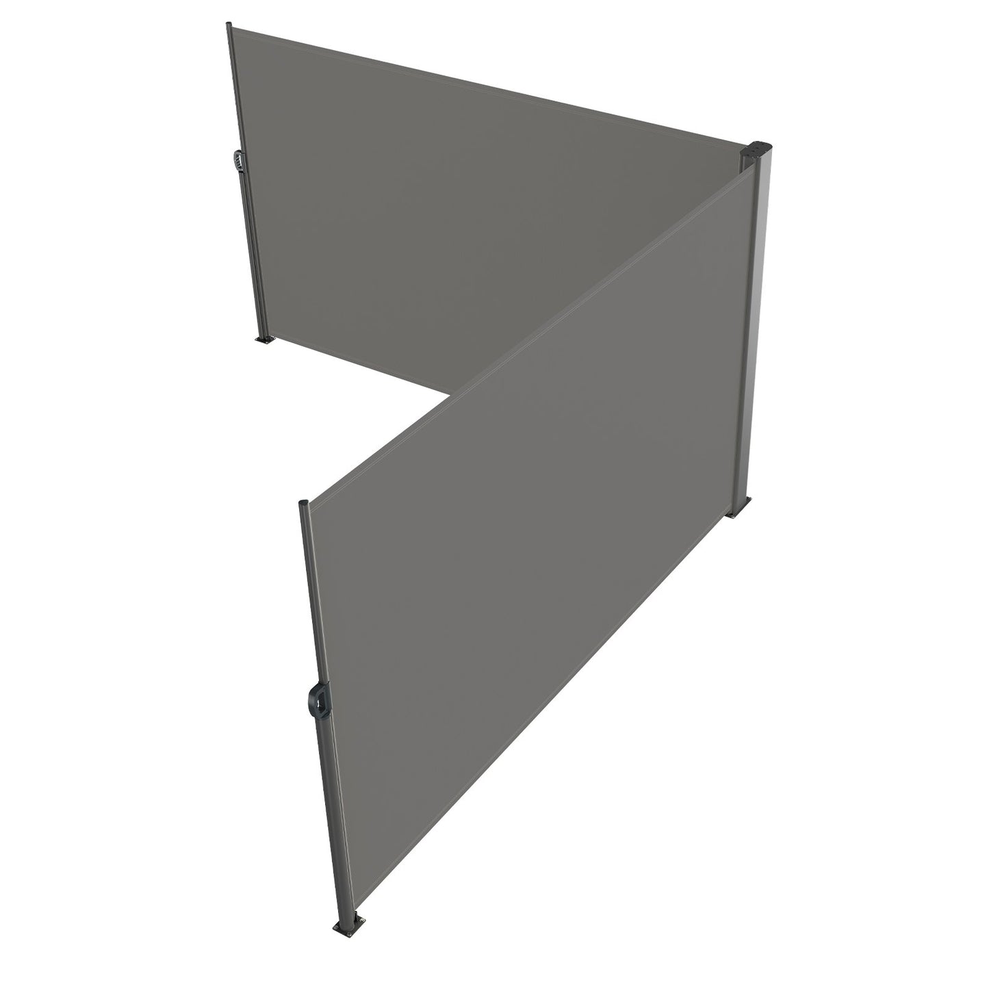 Retractable Side Awning, 180X600cm Aluminum Outdoor Privacy Screen, 280g Polyester Water-proof Retractable Patio Screen, UV 30+ Room Divider Wind Screen for Patio, Backyard, Balcony, Gray