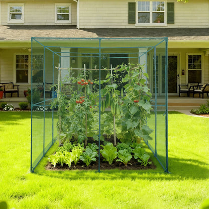 Crop Cage, 2.9 x 1.94 x 1.94 m Plant Protection Tent with Zippered Door, Wind-Resistant Tall Crop Cage, Easy to Install, Outdoor Raised Bed Cover, Tomato Plant Netting for Garden Patio Lawn