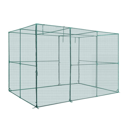 Crop Cage, 2.9 x 1.94 x 1.94 m Plant Protection Tent with Zippered Door, Wind-Resistant Tall Crop Cage, Easy to Install, Outdoor Raised Bed Cover, Tomato Plant Netting for Garden Patio Lawn