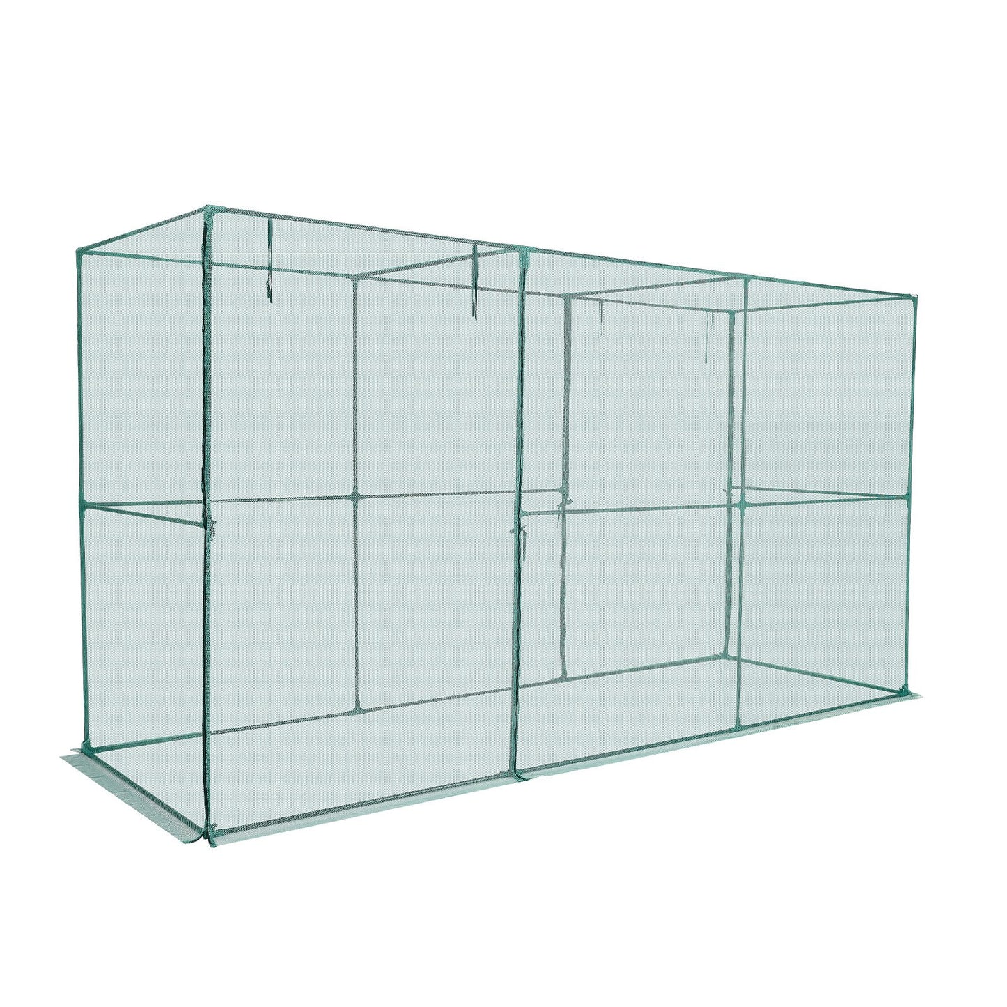 Crop Cage, 3.56 x 1.2 x 1.94 m Plant Protection Tent with Zippered Door, Wind-Resistant Tall Crop Cage, Easy to Install, Outdoor Raised Bed Cover, Tomato Plant Netting for Garden Patio Lawn