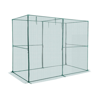 Crop Cage, 2.39 x 1.2 x 1.8 m Plant Protection Tent with Zippered Door, Wind-Resistant Tall Crop Cage, Easy to Install, Outdoor Raised Bed Cover, Tomato Plant Netting for Garden Patio Lawn