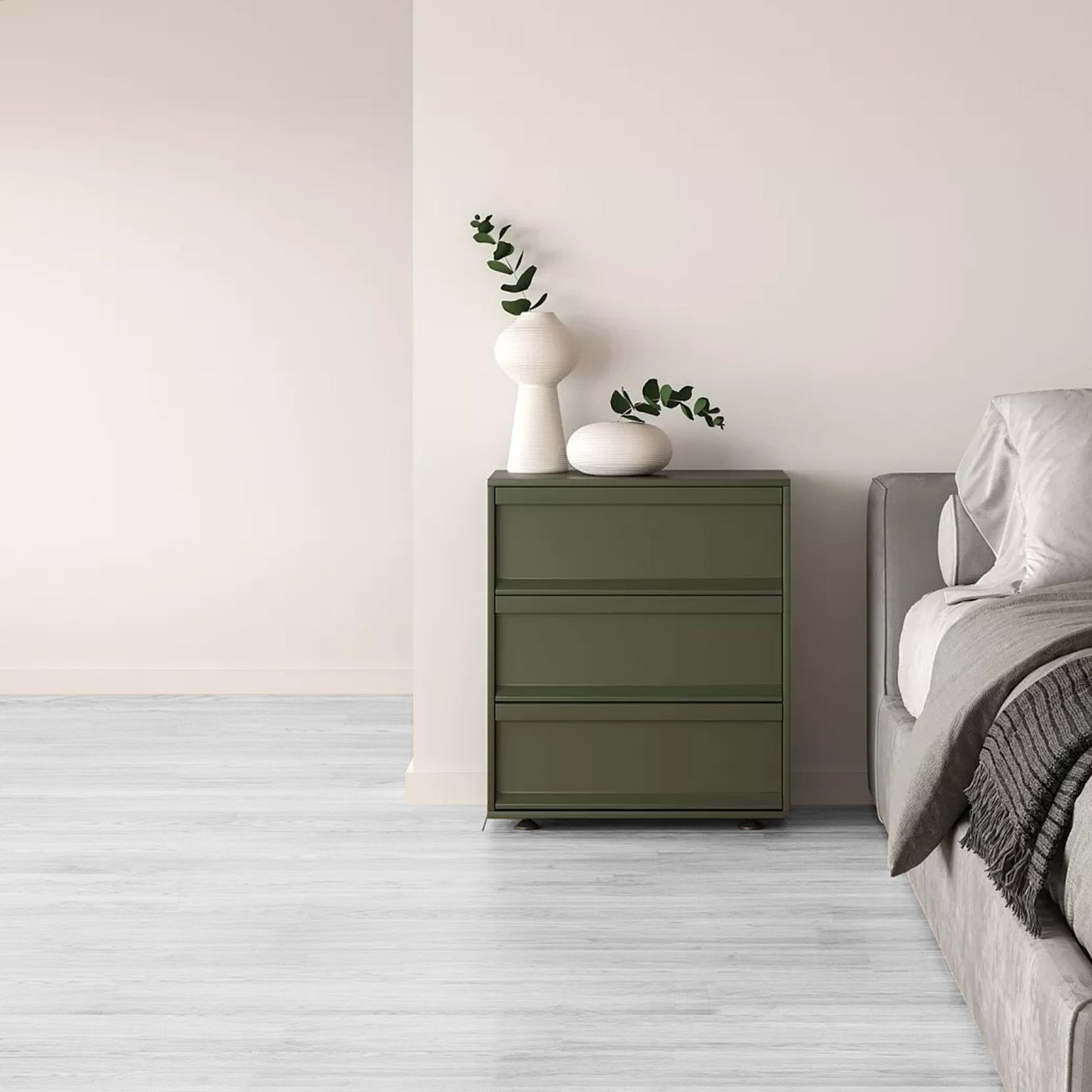 VEVOR Self Adhesive Vinyl Floor Tiles 36 x 6 inch, 36 Tiles 2.5mm Thick Peel & Stick, Light Gray Wood Grain DIY Flooring for Kitchen, Dining Room, Bedrooms & Bathrooms, Easy for Home Decor