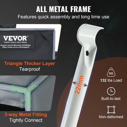 VEVOR Grow Tent 48 x 48 x 80 in Indoor Growing Tent Hydroponic Window Door Tray