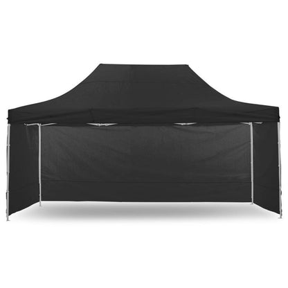 Portable Water-Resistant Gazebo 3x4.5 M - Black / With Sidewalls