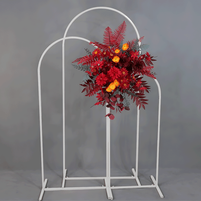 Metal Arch Backdrop White Stand Wedding Arch Stand Set of 3 (6FT/5FT/4FT) Square Arched Frame for Outdoor Birthday Party Ceremony