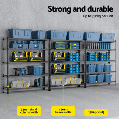3 x 1.8M Giantz Garage Shelving Warehouse Rack