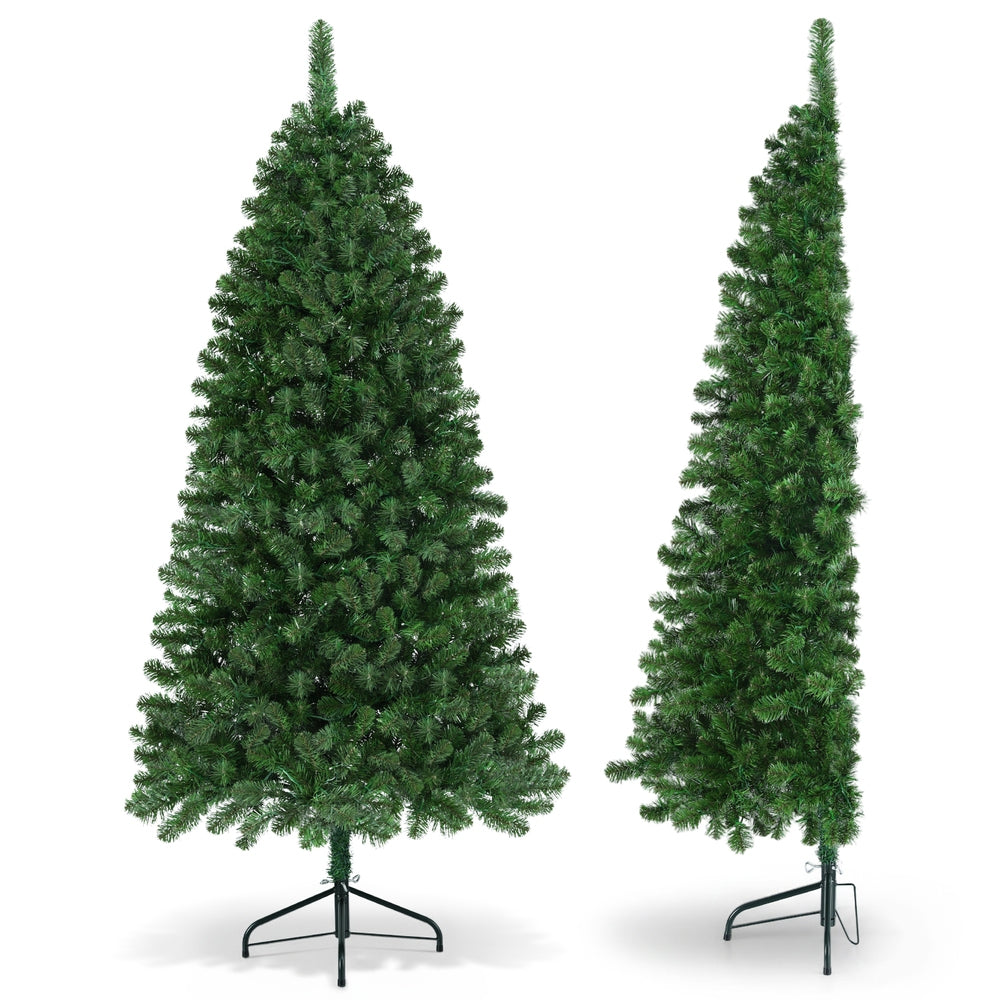 Jingle Jollys Christmas Tree 1.8M LED Corner Xmas Tree Half 8 Modes Multi-color