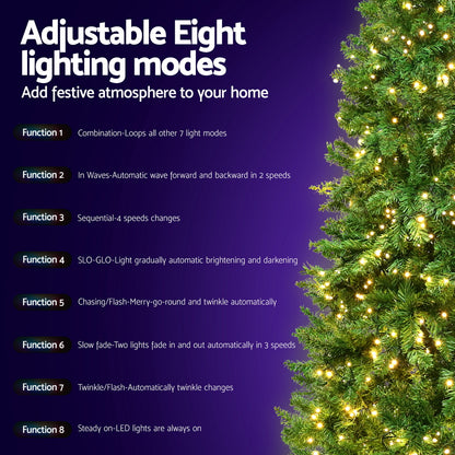 Jingle Jollys Christmas Tree 1.8m LED Xmas Tree Decorations 874 Tips