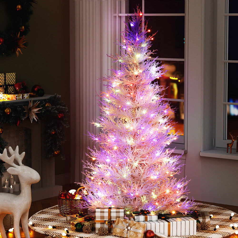 Jingle Jollys 1.8M LED Christmas Tree 8 Modes Adjustable Multi Color Light Snowy