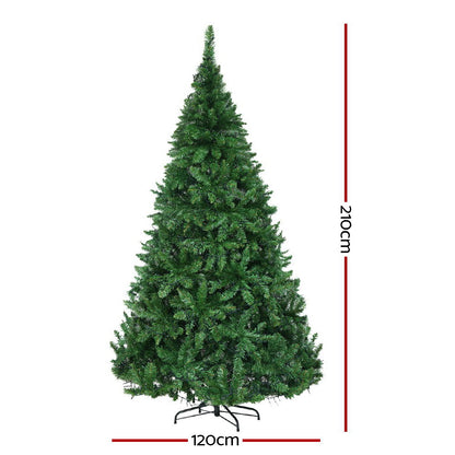 Jingle Jollys Christmas Tree 2.1m Xmas Tree Decorations 1134 LEDs 8 Light Mode