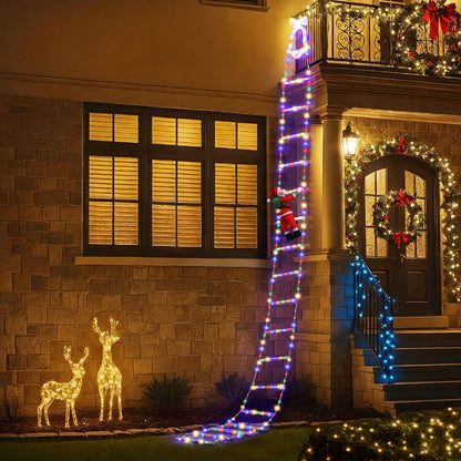 Jingle Jollys 3.5M Christmas Lights 300 LED Ladder Light with Santa Claus Decor